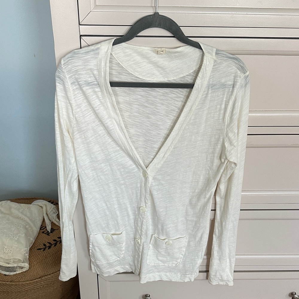 Like new J.Crew Off White V-neck Cardigan